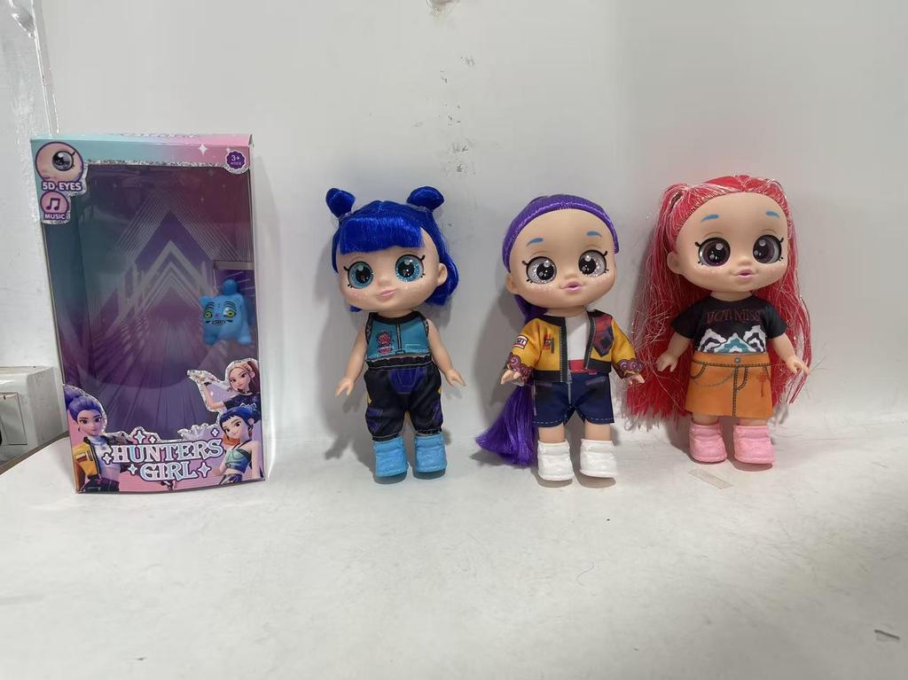 10-13 Inch 5-joint 5D-eyed K-POP Demon Hunter Music Theme Blue Tiger Plush Doll