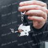 Cute Cat Cartoon Keychains for Accessories Bag Funny Meme Kawaii  Strawberry Kitten KeyChain Ring Jewelry Fans Gifts Keyrings