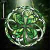 Celtic Knot Stained Glass Suncatcher, Green Leaf Design, Nurseries, Vintage Home Decor Wall for Bar Kitchen, Restaurant Shop Wall Decor, Classic Styl