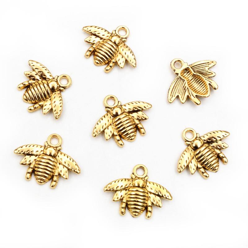 30pcs Bee Charms 20x16mm Tibetan Silver Plated Bronze Gold Pendants Antique Jewelry Making DIY Handmade Craft