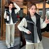 Contrast color down cotton vest women's short stand-up collar autumn and winter new versatile cotton-padded vest vest vest jacket