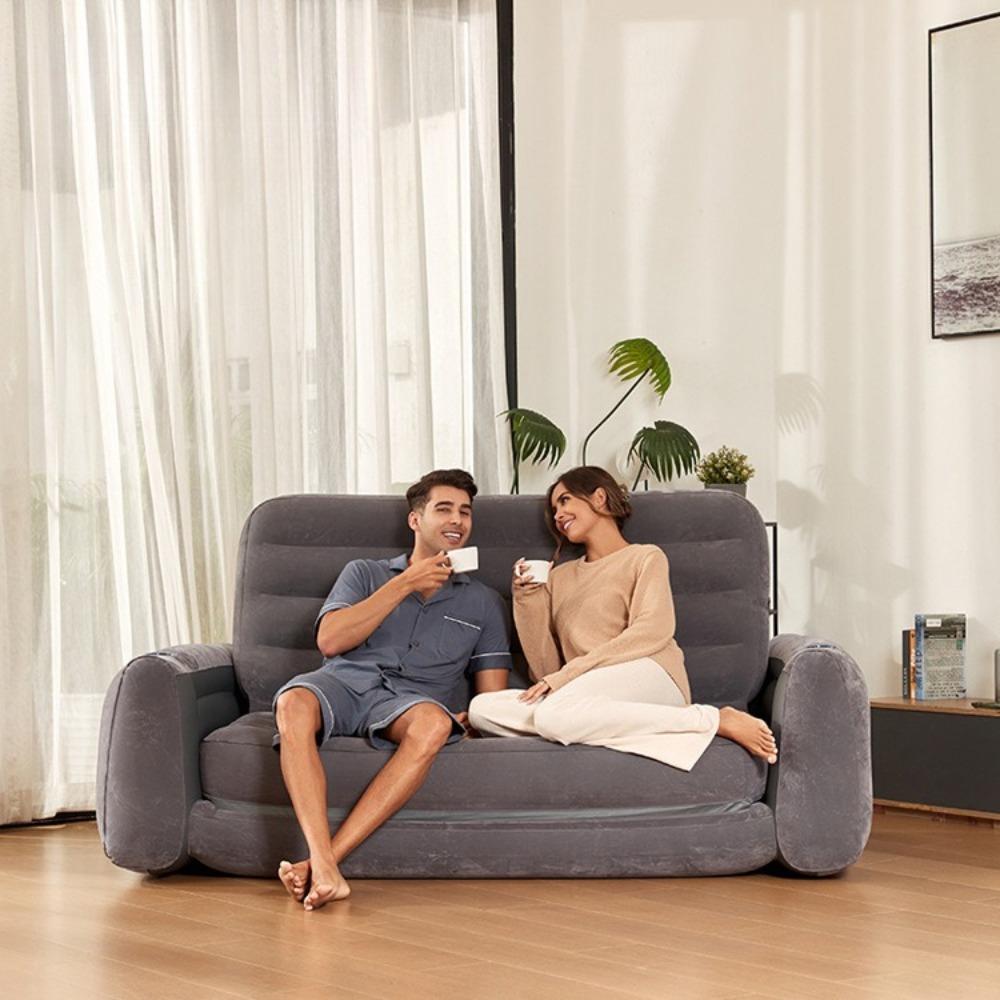Inflatable Foldable Sofa Lazy Chair Thickened Double Bed for Home Nap Lounge Comfortable