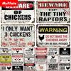 MyPlateVintage Warning Chickens Retro Poster Metal Sign Plate Tin Sign Wall Crafts Decor For Home Room Plaque Decoration Gift