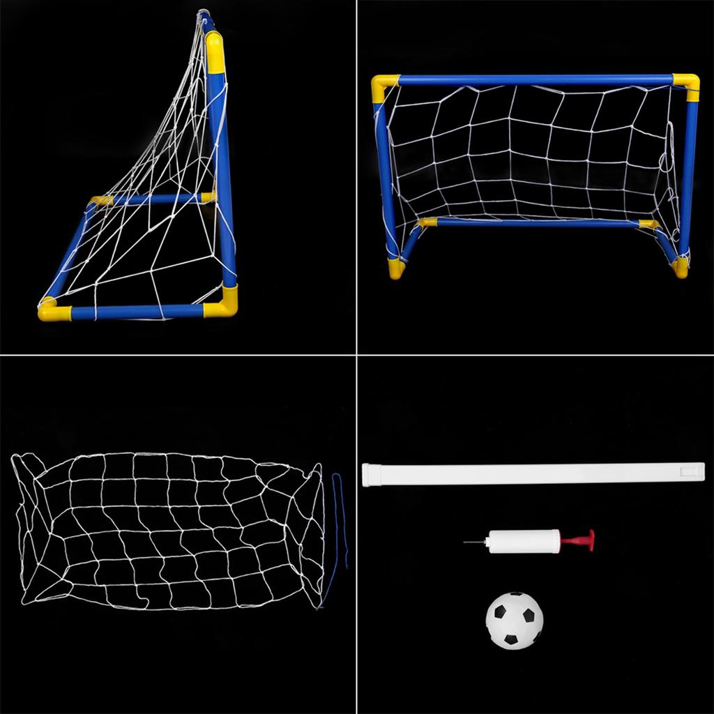 Children Sports Ice Hockey Soccer Goals Balls Pump Practice Game Toy Set