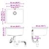 White Kitchen Sink 530 x 460 mm Made of 80percent  Quartz and 20percent  Resin