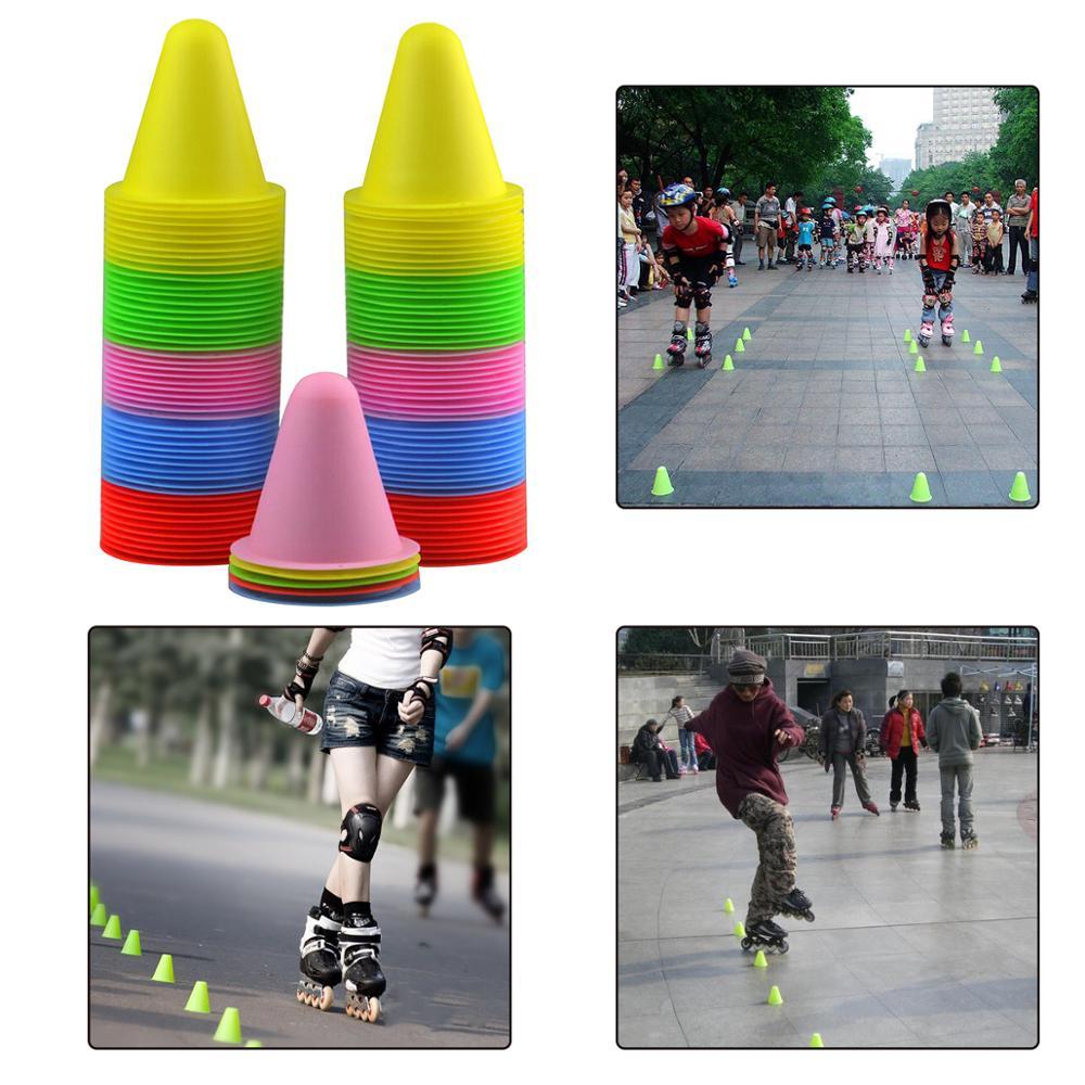 10Pcs Soft Training Road Cones Skate Marker Skating Obstacle Sports Cones For Roller Skate Football Soccer Rugby Kids Adult