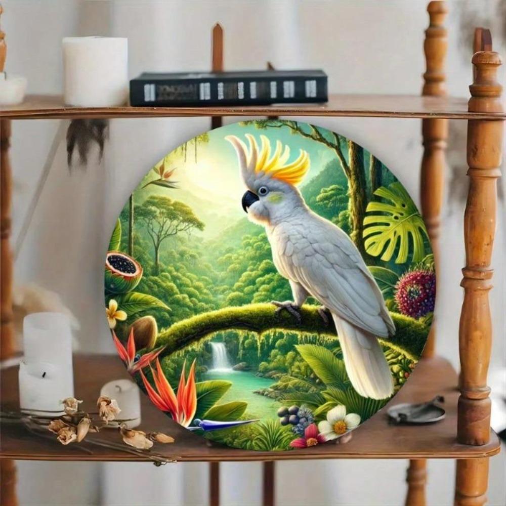 Metal Art Bird Wall Sign for Home Garden Office Decor