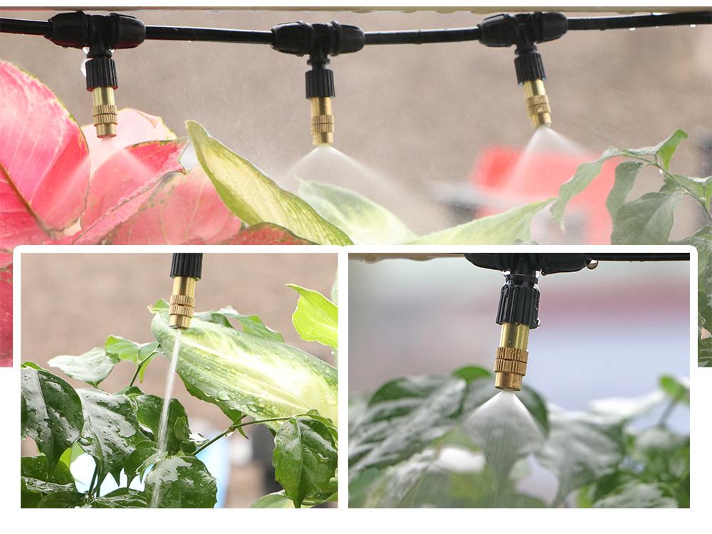 Verstellbare Kupferdüse Automatisches Bewässerungs- & Kühl-Sprinkler-Set für die Außenbewässerung