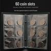 60-Pocket Large Grid Leather Coin Collection Album | Commemorative Coin Holder PU Protective Case