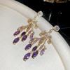 Silver Needle Heart Zircon Rhinestone Earrings - High-End Fashion Design