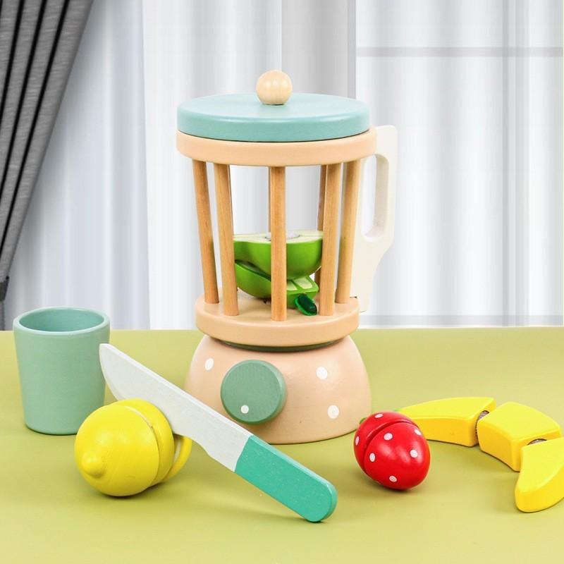Children Play House Pink Microwave Oven Coffee Machine Simulation Wooden Burger Dessert Cognition Boys and Girls Baby Gift