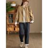 Dimanaf 2025 New Short Jacket Autumn Solid Coat Long Sleeves Buttons Women