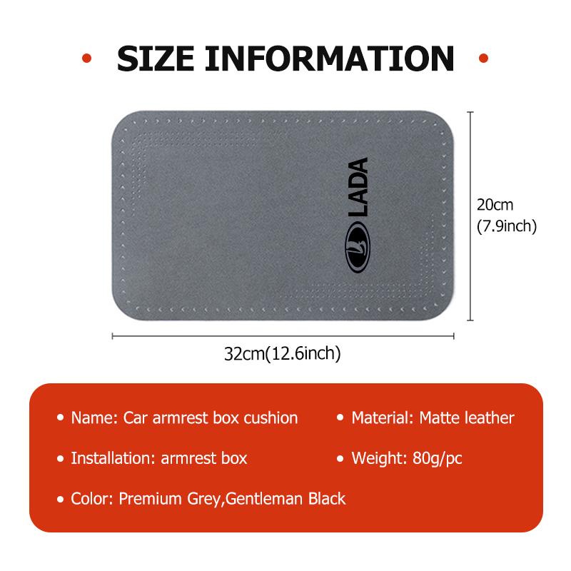 Car Armrest Cover Leather Waterproof Non Slip Storage Box Mat For Lada Niva Priora 4x4 Urban Vesta Granta Riva Samara SS14