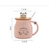 Cute Cartoon Cat Ceramic Mug with Lid and Spoon – Breakfast Coffee Cup