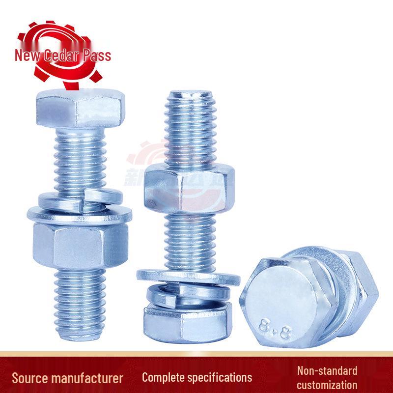 Galvanized Hex Head Bolt Set with Nut and Screw