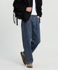 CREEDMENS Clean Semi-Wide Half-Banding Denim Pants (Dark Blue)