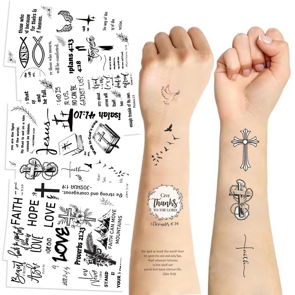 New Black and White Sheng Classic Series Tattoo Stickers Can Be Waterproof Party Gift Funny Face Stickers