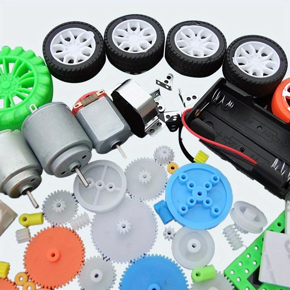 112pcs DC Motor Kit Electric Mini Motor with Plastic Gears Motor Mounting Bracket Shaft Propeller for DIY Science Projects