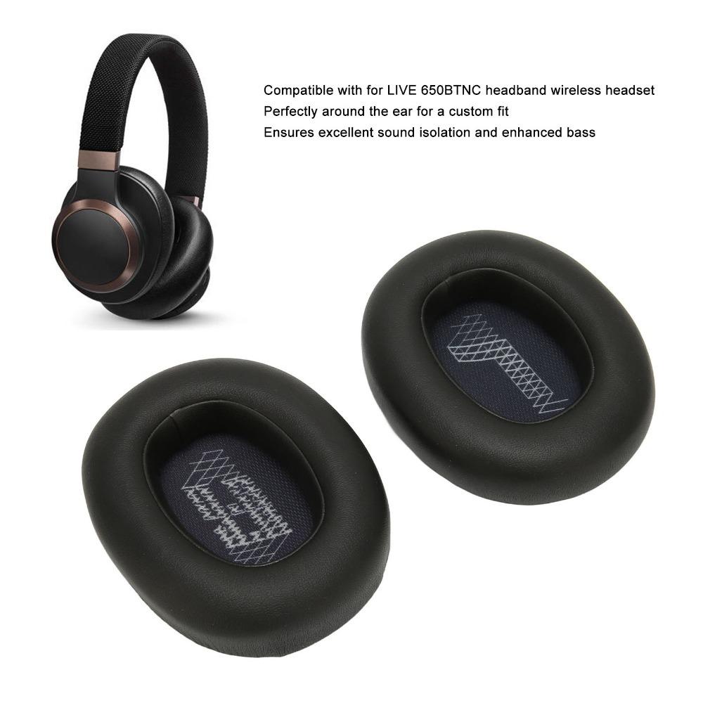 2PCS Leather Replacement Ear Pads Soft and Comfortable Ear Covers for LIVE 650BTNC Replacement Parts