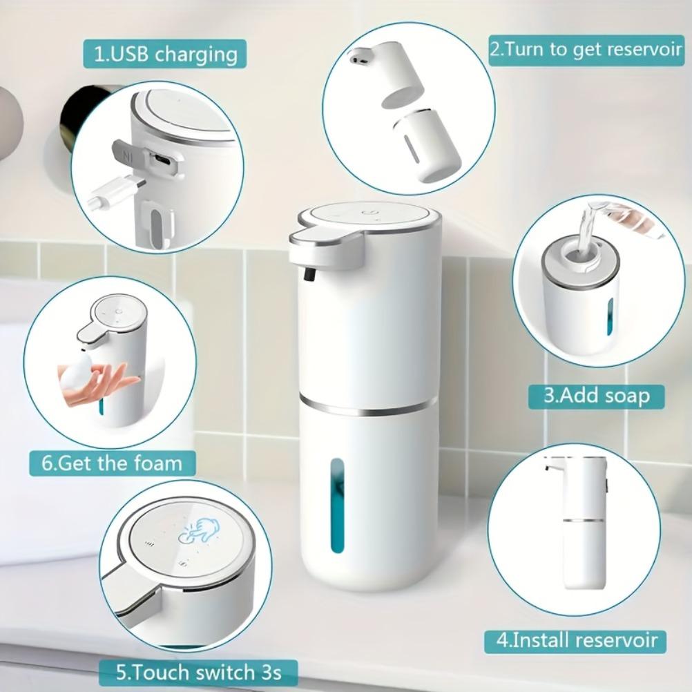Automatic Foam Liquid Soap Dispenser Touchless Automatic Soap Dispenser USB Charging Detergent Dispenser Bathroom Accessories
