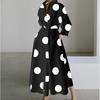 Plus Size Commuter Fashion Neck Lining Nine Minute Sleeve Loose Hem Dresses