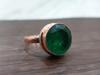 Round Cut Rich Green Emerald Quartz 925 Sterling Silver Rose Gold Overlay Ring Jewelry, Statement Wedding Gift Ring