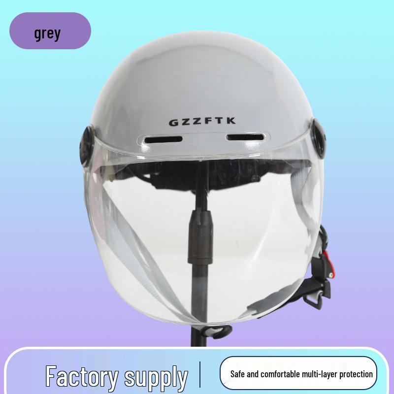 

Unisex Electric Bicycle Helmet: All-Season Sun Protection & Breathable, Safety Half Helmet for Bikes & Scooters. сірий колір
