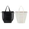 Portable Mesh Drawstring Wash Bag Handbag Large Capacity Beach Bag Foldable Travel Cosmetic Bag Organizer Swimming Storage Bag