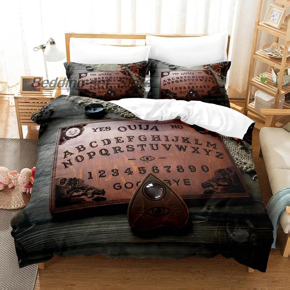 

New Ouija Board Bedding Set Single Twin Full Queen King Size Bed Set Aldult Kid Bedroom Duvetcover Sets 3D Print Bed Sheet Set 70x133cm 2pcs