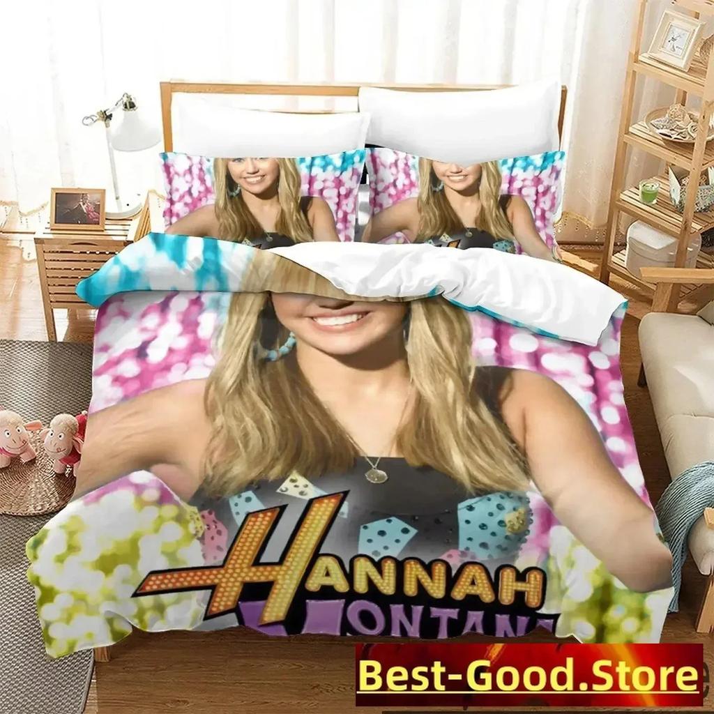 3D Print Hannah Montana Bedding Set Duvet Cover Sheet Printed Bed Set Pillowcase Bed Full Queen King Size Comforter Bedroom