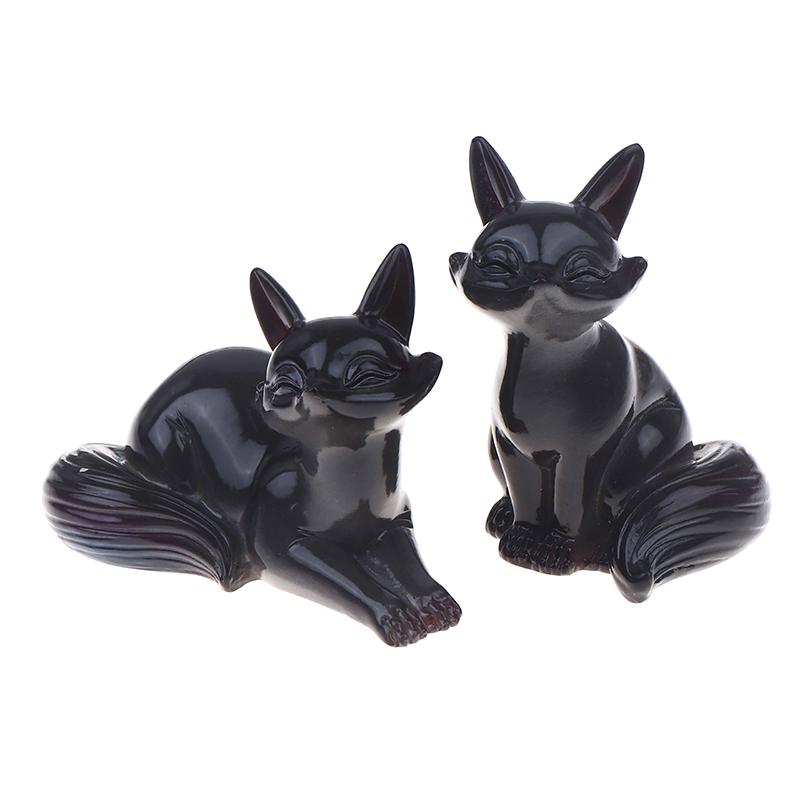 Cute Fox Color-Changing Tea Pet Ornament Creative Tea Ceremony Accessories Home Desktop Small Fox Figurines Decoration