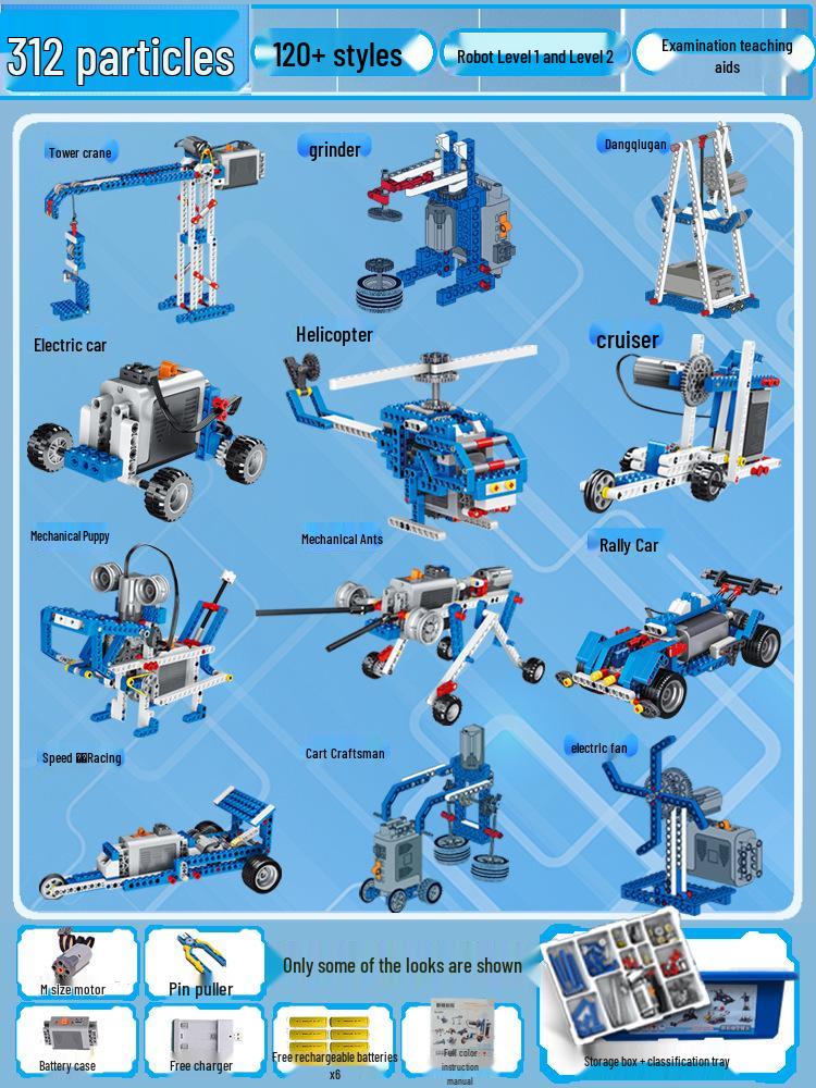 Lego-Compatible Programming Robot with Technic Building Blocks for Educational Play