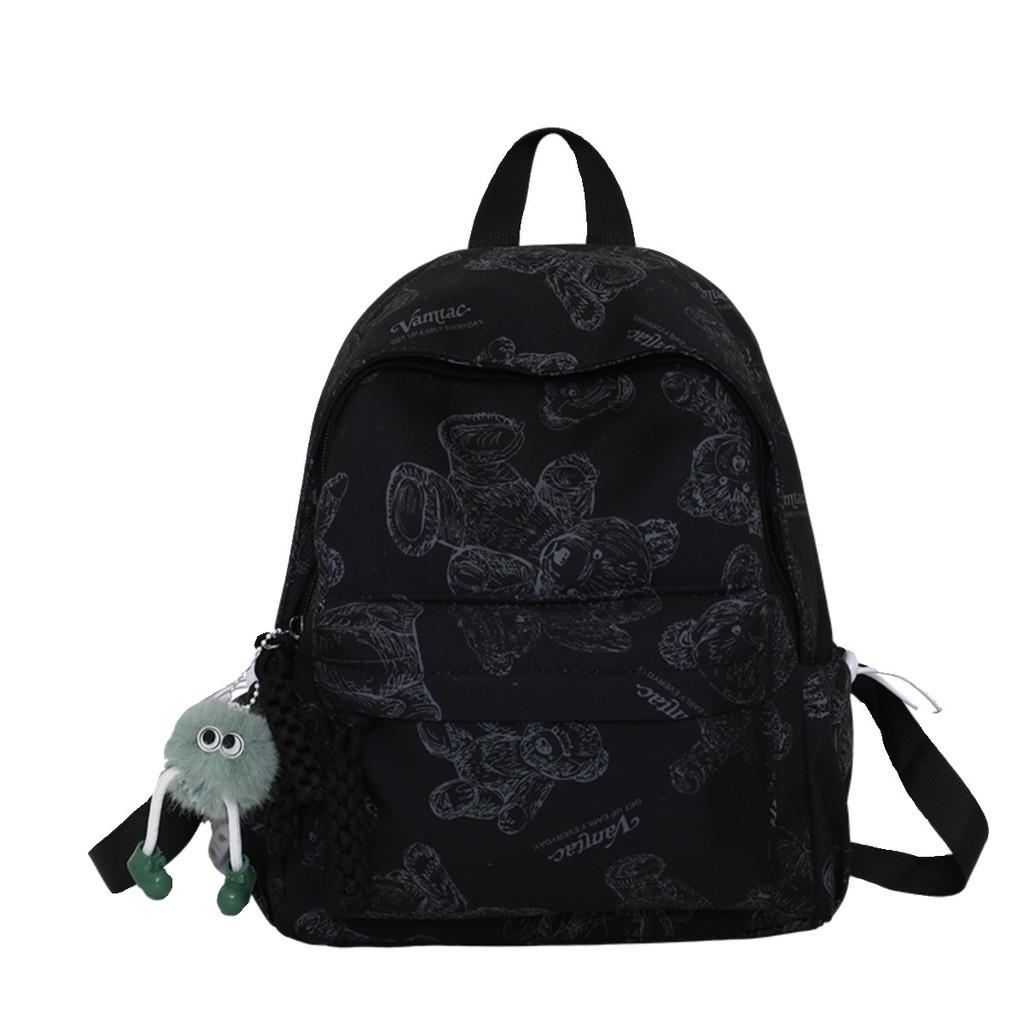 New Arrival Bear Pattern Dual Shoulder Bag Spacious And Versatile Bookbag For Travel Cartoon Anime Design Breathable Air Cushion Straps
