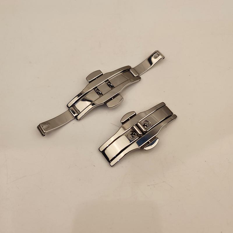 Watch Accessories Solid Dense Bottom Sheet Buckle Butterfly Buckle Universal Stainless Steel 304 Double Press Folding Buckle Watch Buckle