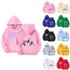Kids' Long Sleeve Loose Pullover Letter Print Drawstring Hooded Sweatshirt