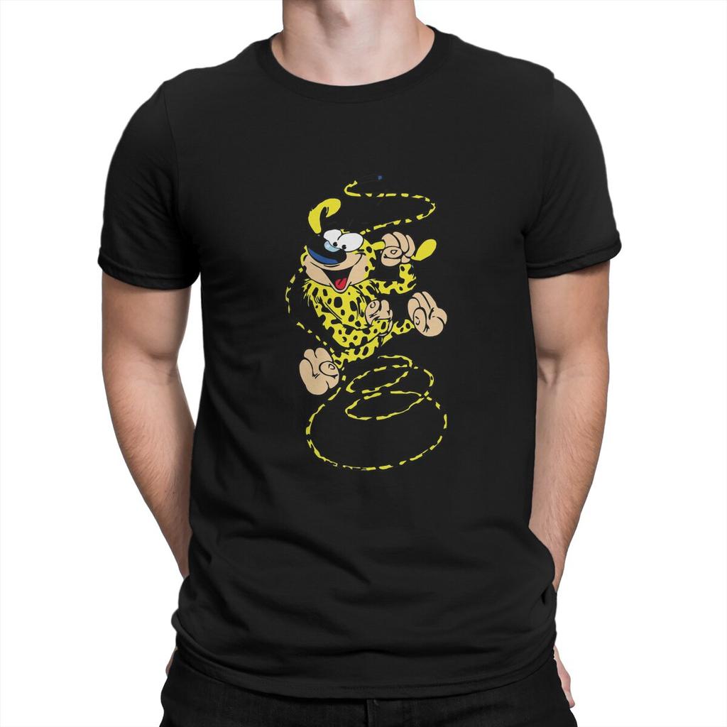 Gaston Lagaffe Anime Marsupilami Spring With Ear In Hand Tshirt Homme Mens Tees Polyester T Shirt For Men