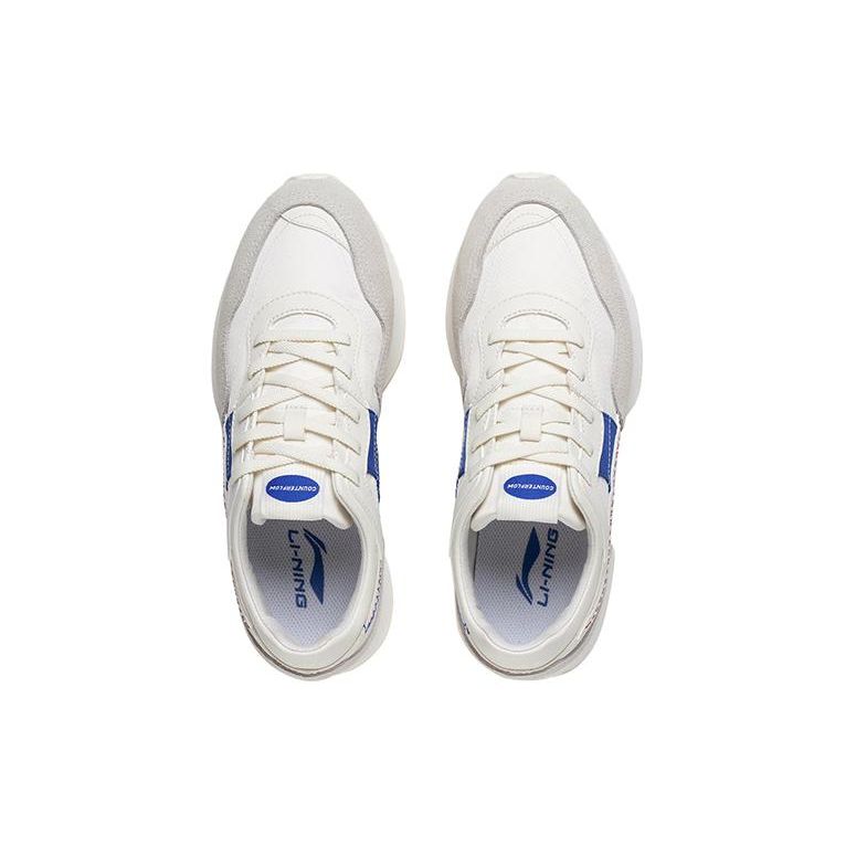 Li Ning CF Su Series Lin Weave Durable Breathable Low Top Sports Casual Shoes Men Sneakers Bright-Blue White AGCT173-2