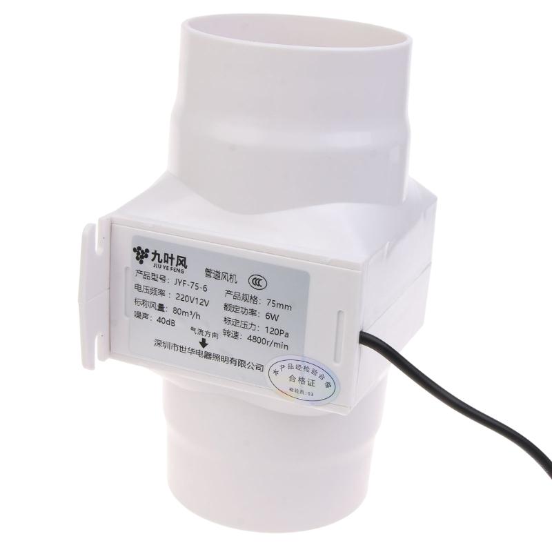 75mm Abluftventilator Heim Inline Rohrkanalventilator Für Badezimmer Abzug Belüftung Drehzahlregelnd Luftreiniger Ventilator