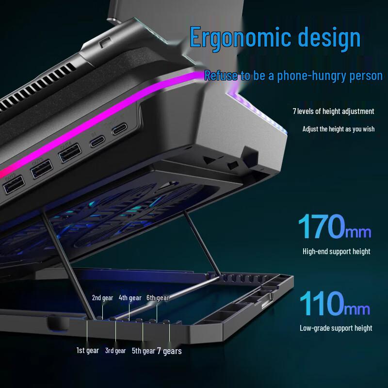 NVV Gaming-Laptop-Kühlständer mit Dual-Turbo-Lüftern