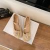 Sheepskin Version~ New Rose Temperament Single Shoes Women's French Mary Jane Shoes Square Head Shallow Mouth One Word with Flat Shoes