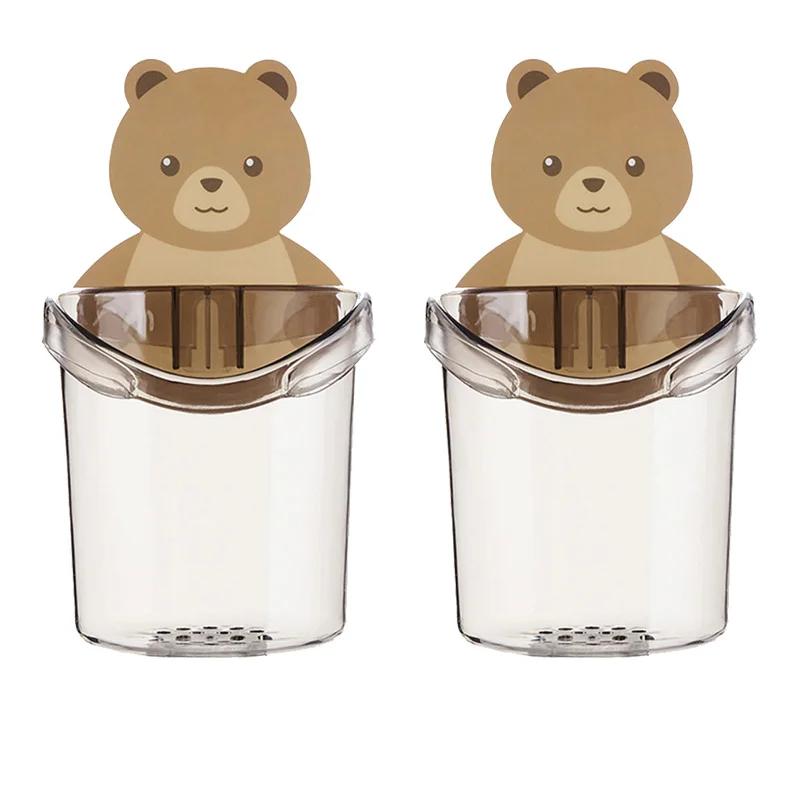 Home Bathroom Accessories Set Toothbrush Holder Toothpaste Storage Rack Wall Mount Toothbrush Cup Rack Toothbrush Stand Decor