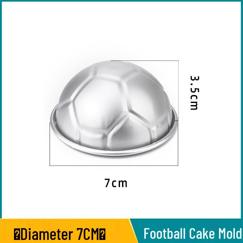 8-Inch Football Cake Mold & 6-Inch Anodized Hemisphere Baking Tool - Spherical Chiffon Cake Base for Cartoon Designs Football Cake Mold