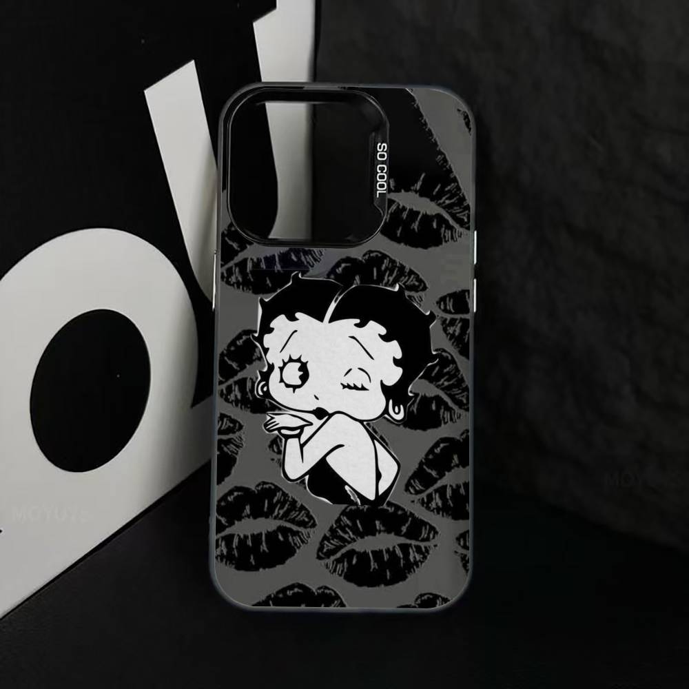 Be-Tty Boo-P Phone Case For iPhone 17,16,15,14,13,12,11 Plus,Pro Max,XS,Colorful Silver Phone case Funda Cover