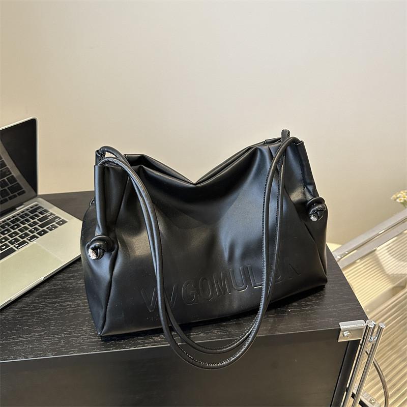 Stylish Pu Tote Bag For Women With Chic Design Soft Leather Shoulder Bag In Black Pink White Khaki
