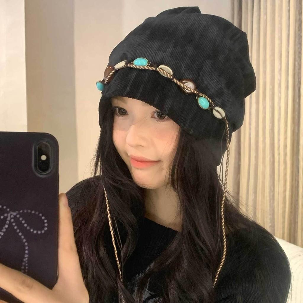Bohemian Cap Beaded With Tassels Windproof Function For Women Fall Winter And