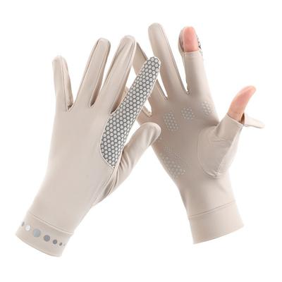Men and Women Stretch Ice Silk UV Protection Gloves, Touchscreen Breathable Summer Gloves, Anti-Slip Gloves for Driving Cycling