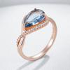 Anelli Sposa Zircone Naturale Grigio Lucido Per Donne Moda Colore Oro Rosa Alta Qualità Gioielli Fini Quotidiani Vintage