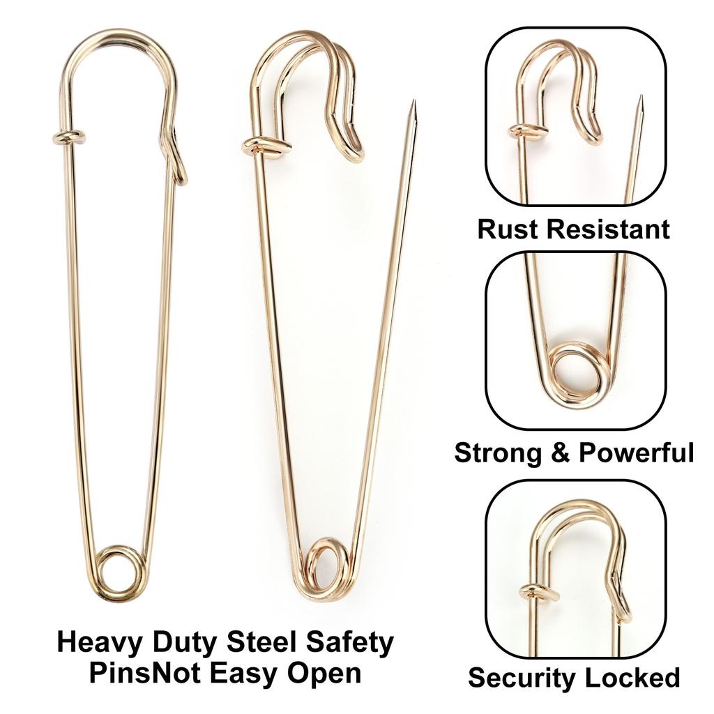 20pcs Large Safety Pins DIY Sewing Tools Needles Large Safety Pin Small Brooch Apparel Accessories 45/50/55/60/65/70/80/100mm