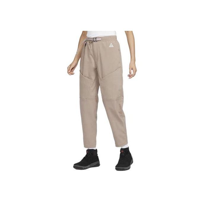 

Nike ACG Series Solid Color Mid Waist Drawstring Straight Leg Knit Sports Брюки женские Брюки Хаки Горно-Белый FD5213-247 XS