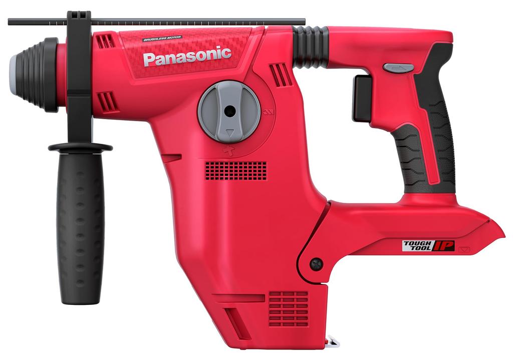 Panasonic Cordless Hammer Body Only and Dust Collection System Sold Concrete Up To Deck Red Drill, 28.8V, (Battery Pack, Charger, Case, Separately),